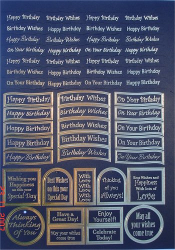 Birthday - 47 Black  Die Cut  Messages  - OUT OF STOCK Die Cuts papertole.co.uk