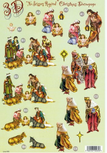 Die Cut Sheet - The Nativity 499  - OUT OF STOCK 3d Card Art papertole.co.uk