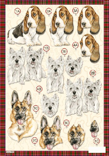 Die Cut Dogs - Bassett Hound line 619   OUT OF STOCK Die Cuts papertole.co.uk