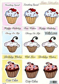 Cup cake toppers in Die cut *Brand new*  736 New Prints papertole.co.uk