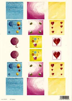 A4 Die cut - 3D Toppers Balloons & Hearts. . *