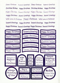 Christmas- Lilac Die Cut Christmas Messages .  Die-cut captions