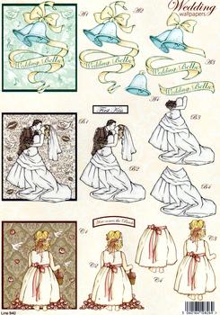 Wedding Die Cut - Bride, Bells & Bridesmaid 840 ss papertole.co.uk