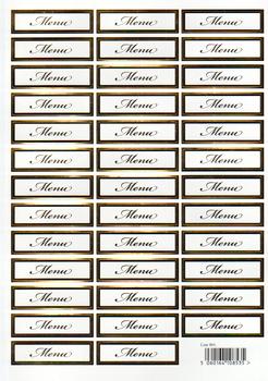 Wedding Die Cut - Menu Caption Sheet in Gold- 861 e RRP 1.20