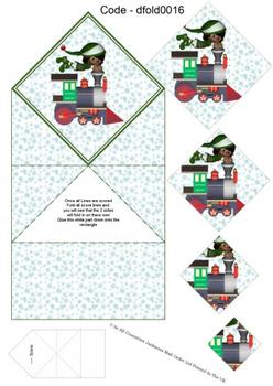 Choo Choo Christmas Train - All Aboard ! We are Off ! - Diamond Fold Sheet . -Jacksons mail Order