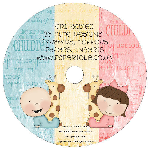 CD 1 - Babies 35 Designs, Pyramids, Toppers, Papers - Inserts Media RRP 14.99