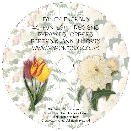 CD 10 - Floral - 40 Designs, Pyramids, Toppers, Papers - Inserts Media RRP 14.99