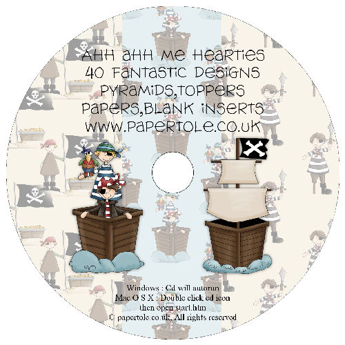 CD 15 - Ahh ahh Me Hearties - 40 Fantastic Designs, Pyramids, Toppers, Papers - Inserts Media RRP 14.99