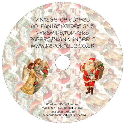 CD 17 - Vintage Christmas - 40 Fantastic Designs, Pyramids, Toppers, Papers - Inserts Media RRP 14.99