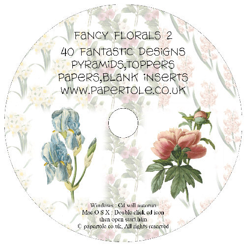 CD 20 - Fancy Florals 2 - 40 Fantastic Designs, Pyramids, Toppers, Papers - Inserts Media RRP 14.99