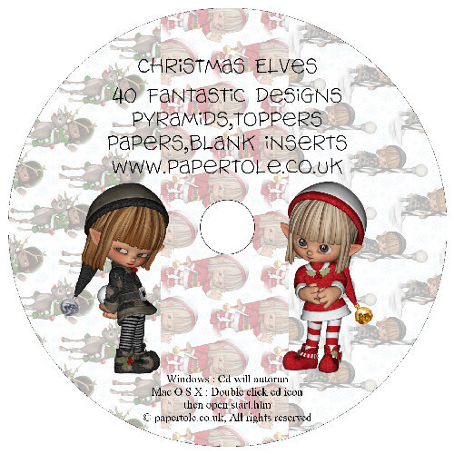 CD 21 - Christmas Elves - 40 Fantastic Designs, Pyramids, Toppers, Papers - Inserts Media RRP 14.99