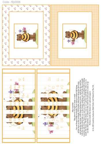 Flip Card - Bubble Bee Bear 3d Card Art RRP 75p