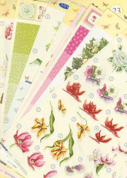 Flower Pack - 10 Different sheets including step by step and backing sheets . various