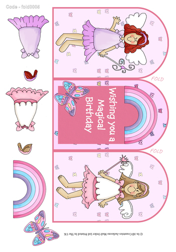 Tri Fold Card - Princess Birthday 3D Card Art RRP 75p