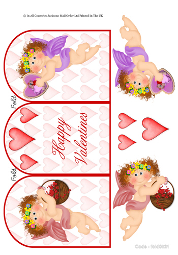 Tri Fold Card - Happy Valentine 3D Card Art RRP 75p