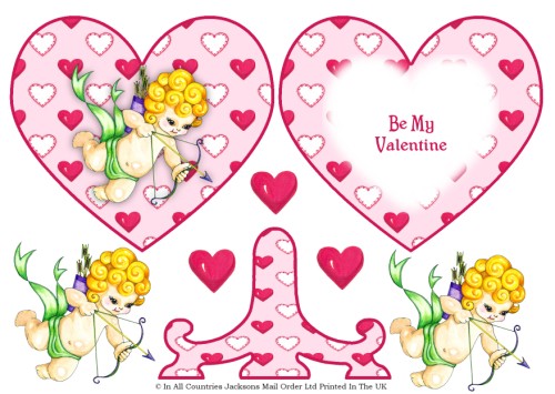 Plate Card - Valentine Cupid 3d Card Art RRP 85p