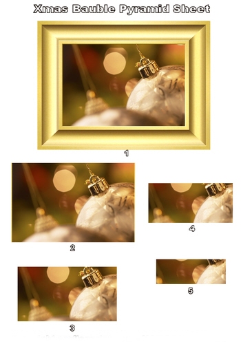 Pyramid Sheet - Golden Bauble 3d Card Art Photo Pyramid 