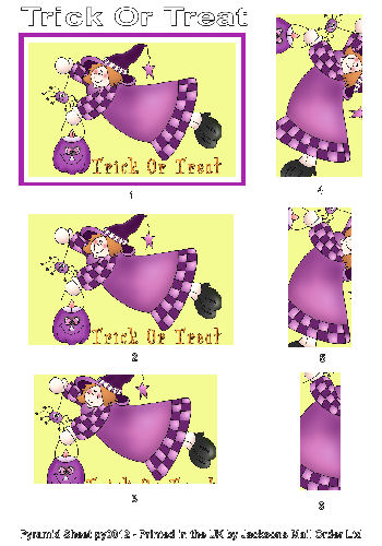 Pyramid Sheet - Trick or Treat 3d Card Art RRP 75p