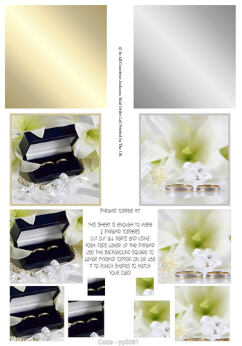 Multi Pyramid Sheet - Wedding Rings 3d Card Art RRP 75p