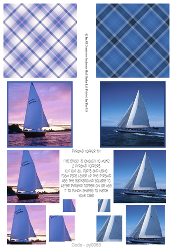 Multi Pyramid Sheet - Sailing Ships 3d Card Art RRP 75p