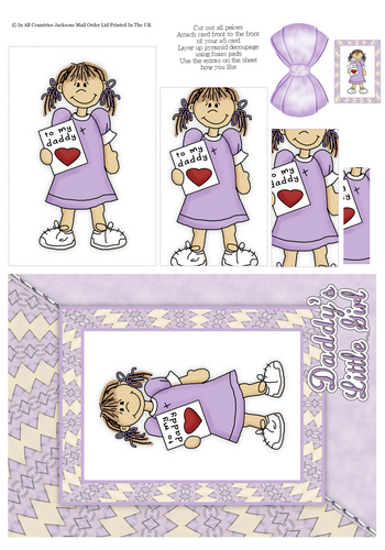 Card Front With Pyramid - Daddy's Little Girl 3d Card Art RRP 75p