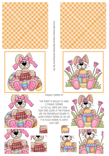 Multi Pyramid Sheet - Easter Bunnies 3D Card Art RRP 75p