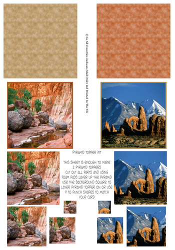 Multi Pyramid Sheet - Photo Landscapes 3d Card Art RRP 75p