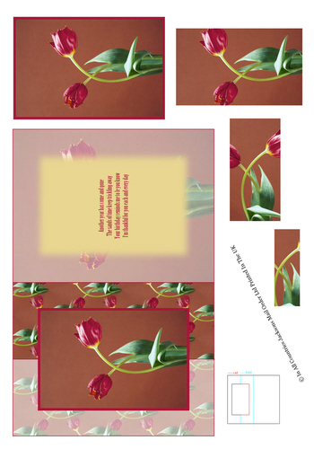 Card Front With Pyramid - Floral Photo Pic 2 3d Card Art RRP 75p