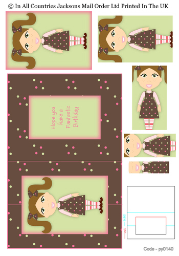 Pyramid Fold Cards - Birthday Girl 1 3d Card Art RRP 75p