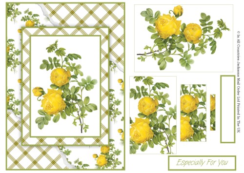 Card Front With Pyramid - Yellow Rose 3d Card Art RRP 75p