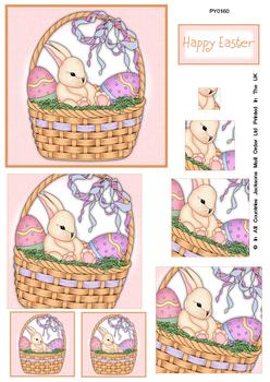 Happy Easter Pink Background Bunny Spiral Pyramid Sheet . FANTASTIC OFFER!!