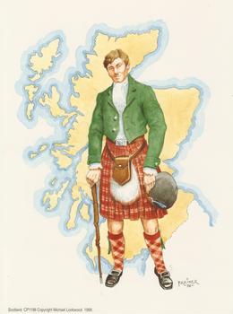 Scottish Man in Kilt - Print By Faulkiner - 8