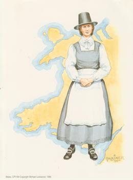 Traditional Welsh Lady in Costume - Faulkiner Print - 8