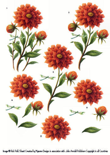 Step by step - Rob Pohl Red Dahlia 3d Card Art Rob Pohl