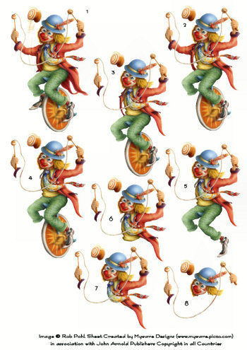 Step by step - Rob Pohl Unicycle Clown 3d Card Art Rob Pohl