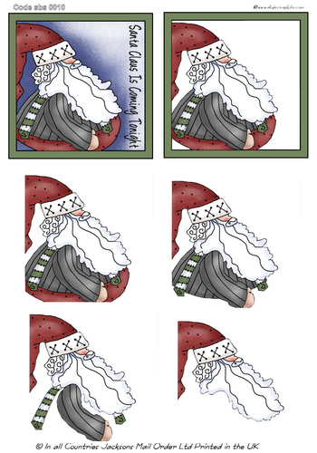 Large Decoupage - Father Christmas 3d Card Art RRP 75p