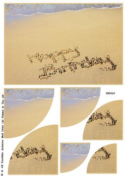 Happy Birthday In The Sand Corner Stacker Sheet . FANTASTIC OFFER!!