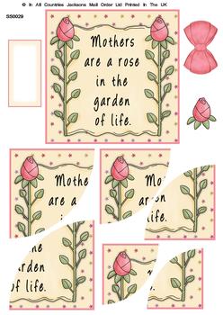 Side Stacker sheet - Mothers are a Rose in the Garden . RRP 75p