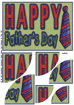 Happy Fathers Day - Corner Stacker Sheet - Green . FANTASTIC OFFER!!