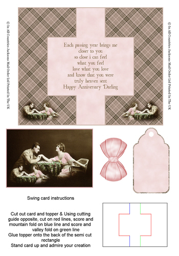 Swing Cards - Happy Anniversary 3D Card Art RRP 85p