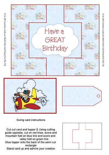 Swing Cards - Have a Great Birthday 3D Card Art RRP 85p