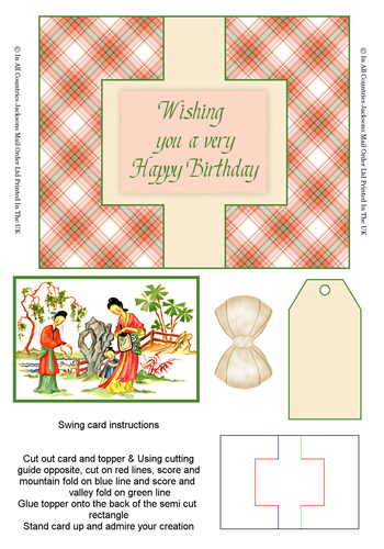 Swing Cards - Oriental Birthday 3D Card Art RRP 85p