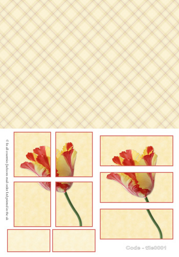 Large Tile Sheets - Floral 1 3D Card Art RRP 75p