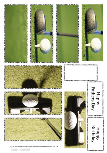 Large Tile Sheets - The Perfect Golf Shot 3D Card Art RRP 75p