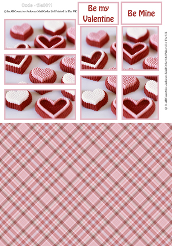 Large Tile Sheets - Sweet Valentine 3D Card Art RRP 75p