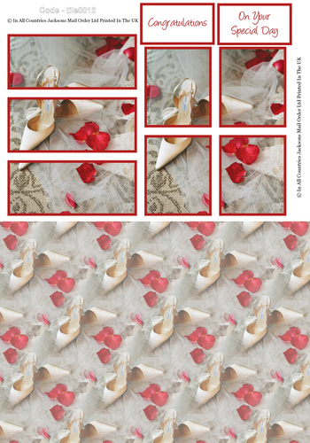 Large Tile Sheet - Wedding Shoes 3d Card Art RRP 75p