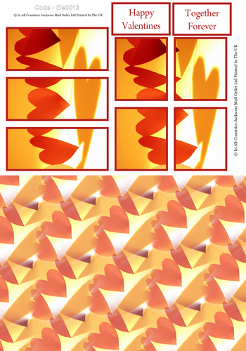 Large Tile Sheet - Valentine Hearts 3d Card Art RRP 75p