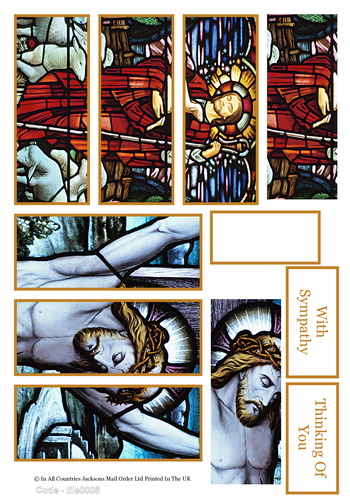 Jesus and Stained Glass Window - Sympathy and Festive / Christmas / Easter . -Jacksons mail Order