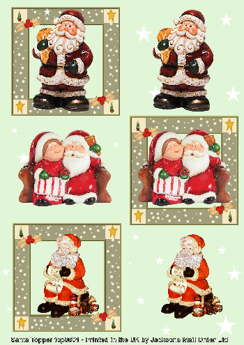 Topper Sheet - Father Xmas 3d Card Art Topper Sheets