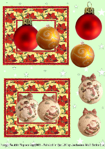 Topper Sheet - Large Xmas Baubles 3D Card Art Topper Sheets